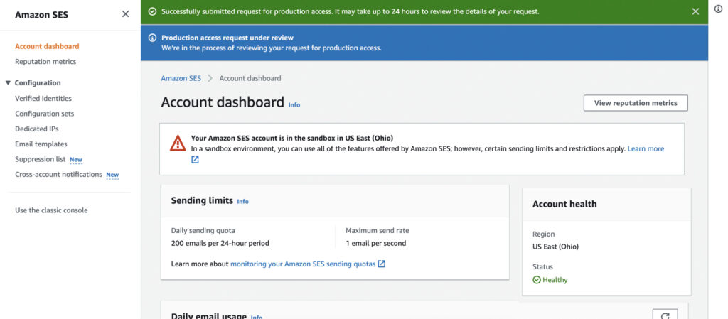 图片[7]-Get out of AWS SES Sandbox and Increase Send Limit and/or Send Rate 2023-G-Suite